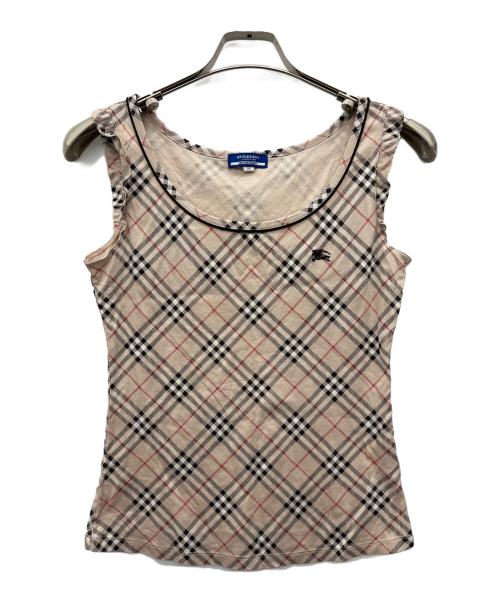 BURBERRY BLUE LABEL（バーバリー ブルー レーベル）BURBERRY BLUE LABEL (バーバリー ブルー レーベル) ノースリーブカットソー ブラウン サイズ:38の古着・服飾アイテム
