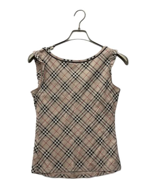 BURBERRY BLUE LABEL（バーバリー ブルー レーベル）BURBERRY BLUE LABEL (バーバリー ブルー レーベル) ノースリーブカットソー ブラウン サイズ:38の古着・服飾アイテム