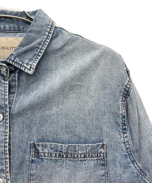 JUSGLITTY（ジャスグリッティー）JUSGLITTY (ジャスグリッティー) クロップドデニムシャツ スカイブルー サイズ:2の古着・服飾アイテム