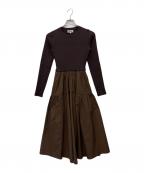 ARPEGE STORYアルページュストーリー）の古着「タフタドッキングワンピース」｜ブラウン
