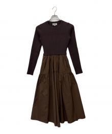 ARPEGE STORY（アルページュストーリー）の古着「タフタドッキングワンピース」｜ブラウン
