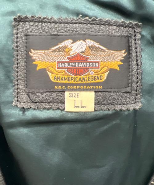 HARLEY-DAVIDSON（ハーレーダビッドソン）HARLEY-DAVIDSON (ハーレーダビッドソン) カウレザーベスト ブラック サイズ:LLの古着・服飾アイテム