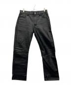 JOHNBULLジョンブル）の古着「カウレザーパンツ」｜ブラック