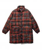 TAIONタイオン）の古着「ダウンコート」｜ブラック×レッド