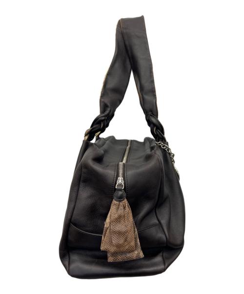 CELINE（セリーヌ）CELINE (セリーヌ) レザーハンドバッグ ブラウンの古着・服飾アイテム