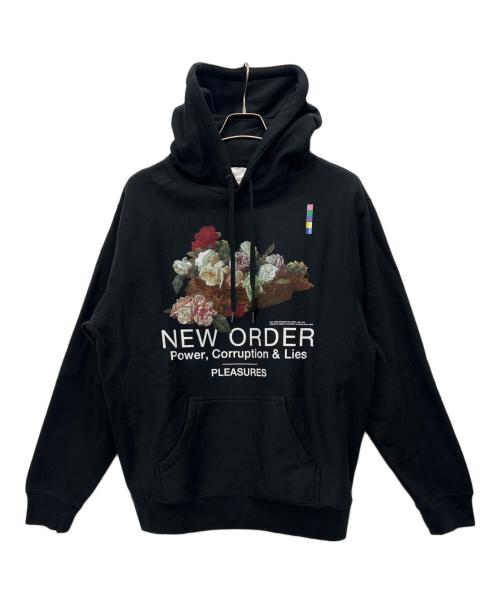 PLEASURES（プレジャーズ）PLEASURES (プレジャーズ) プルオーバーパーカー ブラック サイズ:Mの古着・服飾アイテム