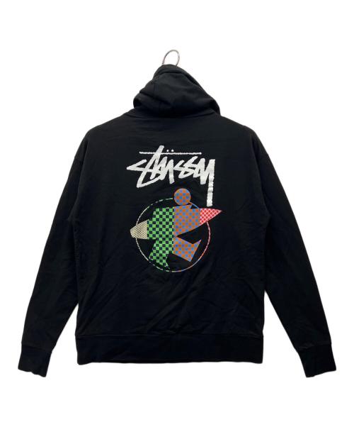 stussy（ステューシー）stussy (ステューシー) プルオーバーパーカー ブラック サイズ:Sの古着・服飾アイテム