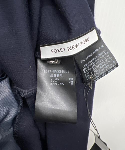 FOXEY NEWYORK（フォクシーニューヨーク）FOXEY NEWYORK (フォクシーニューヨーク) 半袖ワンピース ネイビー サイズ:40の古着・服飾アイテム