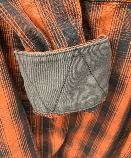 HARLEY-DAVIDSON（ハーレーダビッドソン）HARLEY-DAVIDSON (ハーレーダビッドソン) 長袖シャツ オレンジ×ブラック サイズ:2XLの古着・服飾アイテム