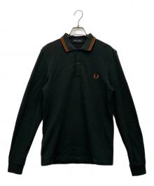 FRED PERRY（フレッドペリー）の古着「長袖ポロシャツ」｜グリーン×オレンジ
