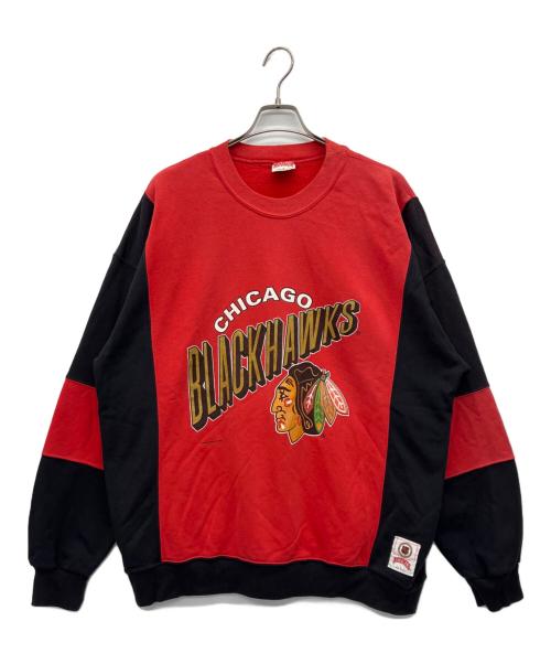 NUTMEG（ナツメグ）NUTMEG (ナツメグ) NHL (エヌエイチエル) スウェット レッド×ブラック サイズ:XLの古着・服飾アイテム