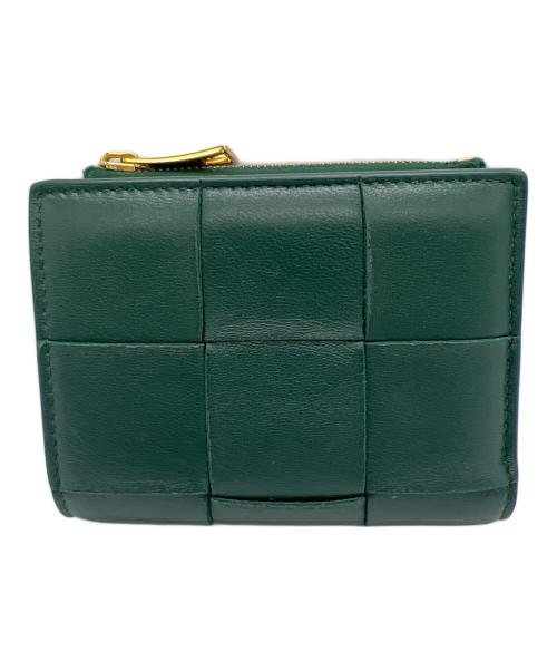 BOTTEGA VENETA（ボッテガベネタ）BOTTEGA VENETA (ボッテガベネタ) カセット スモール 二つ折りウォレット グリーンの古着・服飾アイテム