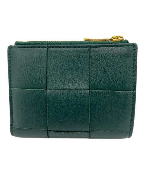 BOTTEGA VENETA（ボッテガベネタ）BOTTEGA VENETA (ボッテガベネタ) カセット スモール 二つ折りウォレット グリーンの古着・服飾アイテム