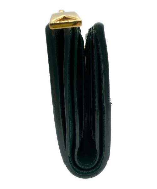 BOTTEGA VENETA（ボッテガベネタ）BOTTEGA VENETA (ボッテガベネタ) カセット スモール 二つ折りウォレット グリーンの古着・服飾アイテム