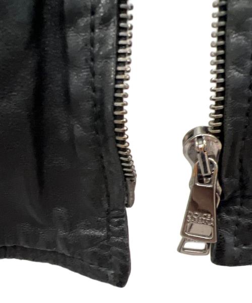 DOLCE & GABBANA（ドルチェ＆ガッバーナ）DOLCE & GABBANA (ドルチェ＆ガッバーナ) レザーライダースジャケット ブラック サイズ:44の古着・服飾アイテム