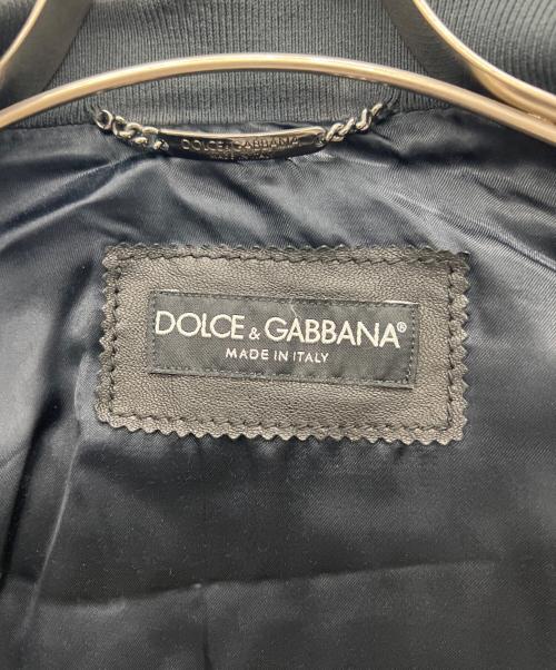 DOLCE & GABBANA（ドルチェ＆ガッバーナ）DOLCE & GABBANA (ドルチェ＆ガッバーナ) レザーライダースジャケット ブラック サイズ:44の古着・服飾アイテム