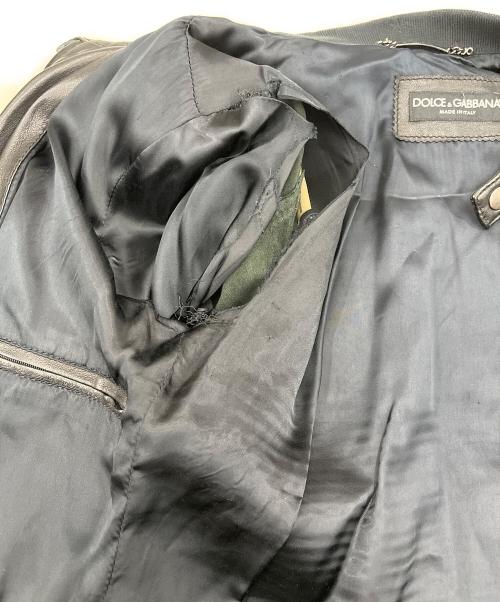 DOLCE & GABBANA（ドルチェ＆ガッバーナ）DOLCE & GABBANA (ドルチェ＆ガッバーナ) レザーライダースジャケット ブラック サイズ:44の古着・服飾アイテム