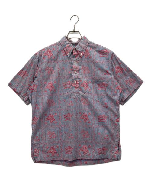 reyn spooner（レイン スプナー）reyn spooner (レイン スプナー) 半袖プルオーバーシャツ レッド×スカイブルー サイズ:Mの古着・服飾アイテム