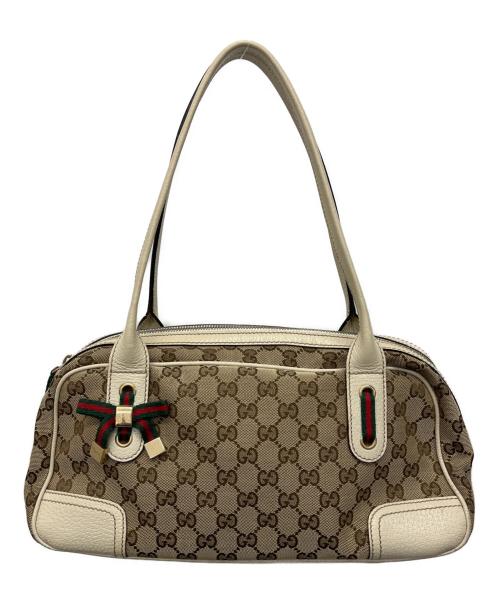 GUCCI（グッチ）GUCCI (グッチ) ハンドバッグ GG プリンシー ベージュの古着・服飾アイテム