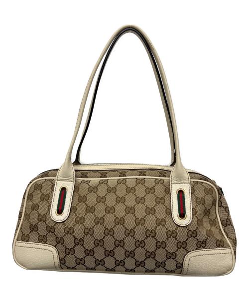 GUCCI（グッチ）GUCCI (グッチ) ハンドバッグ GG プリンシー ベージュの古着・服飾アイテム