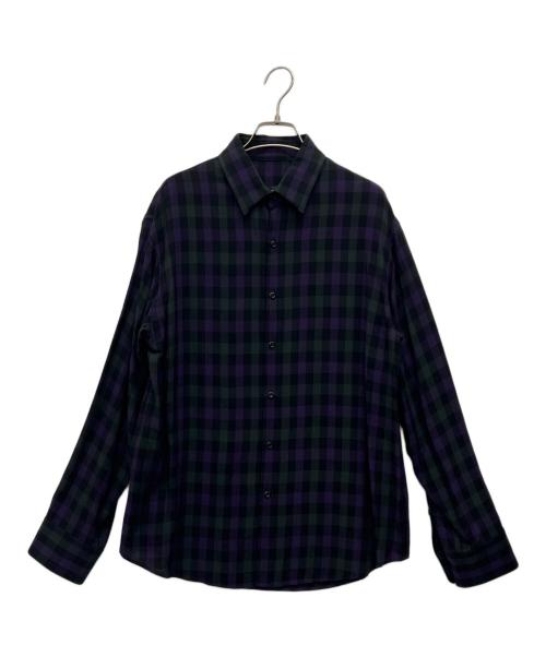 LAD MUSICIAN（ラッドミュージシャン）LAD MUSICIAN (ラッドミュージシャン) 長袖シャツ パープル×ブラック サイズ:44の古着・服飾アイテム