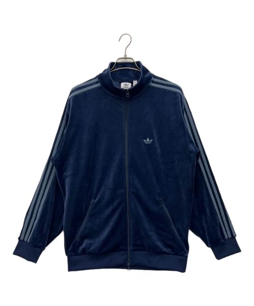 adidas（アディダス）adidas (アディダス) ベロアトラックジャケット ブルー サイズ:Lの古着・服飾アイテム