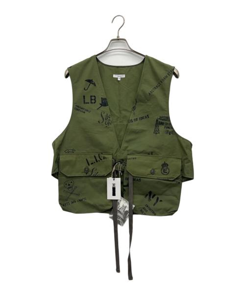 Engineered Garments（エンジニアド ガーメンツ）Engineered Garments (エンジニアド ガーメンツ) Fowl Vest - Graffiti Print Ripstop オリーブ サイズ:Mの古着・服飾アイテム