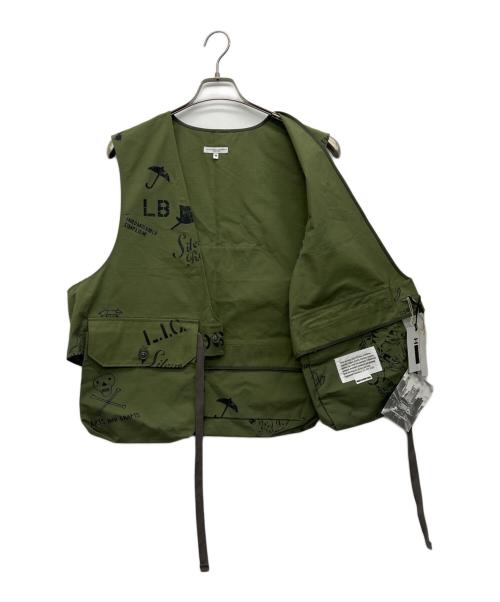 Engineered Garments（エンジニアド ガーメンツ）Engineered Garments (エンジニアド ガーメンツ) Fowl Vest - Graffiti Print Ripstop オリーブ サイズ:Mの古着・服飾アイテム