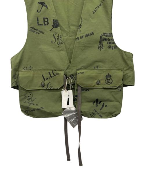 Engineered Garments（エンジニアド ガーメンツ）Engineered Garments (エンジニアド ガーメンツ) Fowl Vest - Graffiti Print Ripstop オリーブ サイズ:Mの古着・服飾アイテム
