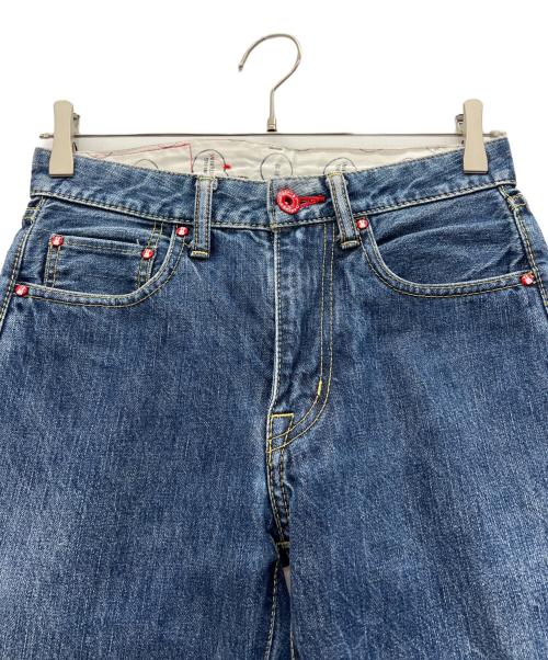 CUNE（キューン）CUNE (キューン) デニムパンツ インディゴ×グリーン サイズ:W28の古着・服飾アイテム