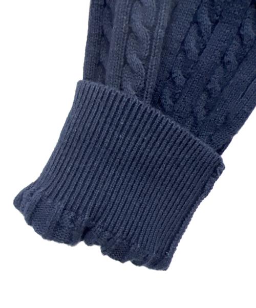 POLO RALPH LAUREN（ポロ・ラルフローレン）POLO RALPH LAUREN (ポロ・ラルフローレン) 丸首コットンケーブルカーディガン ネイビー サイズ:L 12-14の古着・服飾アイテム