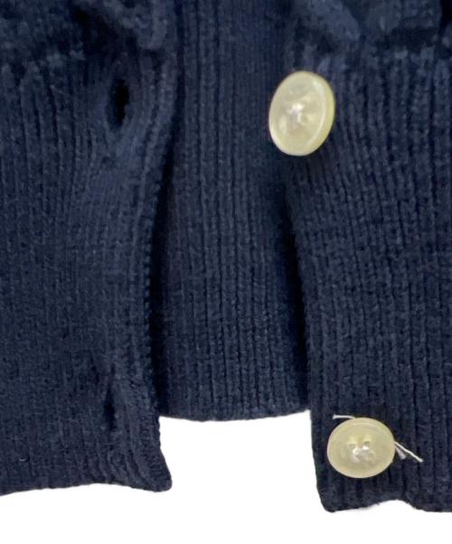 POLO RALPH LAUREN（ポロ・ラルフローレン）POLO RALPH LAUREN (ポロ・ラルフローレン) 丸首コットンケーブルカーディガン ネイビー サイズ:L 12-14の古着・服飾アイテム