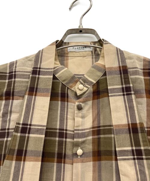 MACPHEE（マカフィー）MACPHEE (マカフィー) ボイルチェック ボウタイブラウス ベージュ サイズ:36の古着・服飾アイテム