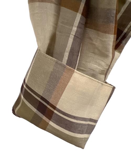 MACPHEE（マカフィー）MACPHEE (マカフィー) ボイルチェック ボウタイブラウス ベージュ サイズ:36の古着・服飾アイテム