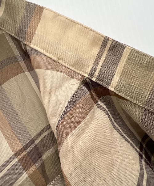 MACPHEE（マカフィー）MACPHEE (マカフィー) ボイルチェック ボウタイブラウス ベージュ サイズ:36の古着・服飾アイテム