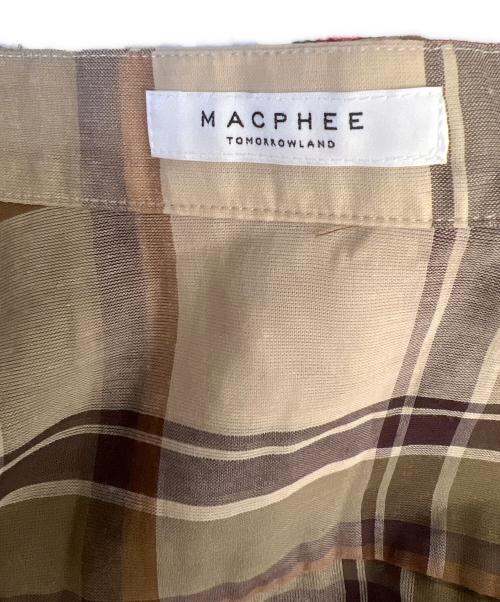 MACPHEE（マカフィー）MACPHEE (マカフィー) ボイルチェック ボウタイブラウス ベージュ サイズ:36の古着・服飾アイテム