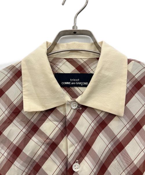 tricot COMME des GARCONS（トリココムデギャルソン）tricot COMME des GARCONS (トリココムデギャルソン) 長袖ブラウス ベージュ×レッド サイズ:不明の古着・服飾アイテム