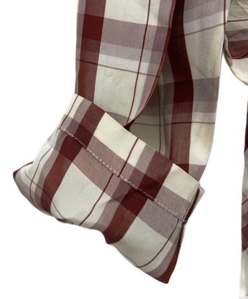 tricot COMME des GARCONS（トリココムデギャルソン）tricot COMME des GARCONS (トリココムデギャルソン) 長袖ブラウス ベージュ×レッド サイズ:不明の古着・服飾アイテム