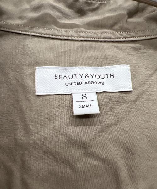 BEAUTY&YOUTH（ビューティーアンドユース）BEAUTY&YOUTH (ビューティーアンドユース) バンドカラークォータースリーブシャツ ベージュ サイズ:sの古着・服飾アイテム