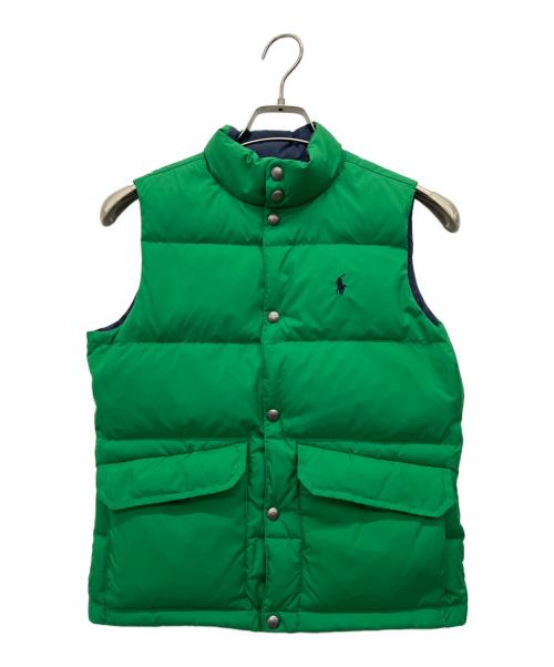POLO RALPH LAUREN（ポロ・ラルフローレン）POLO RALPH LAUREN (ポロ・ラルフローレン) リバーシブルダウンベスト グリーン×ネイビー サイズ:Mの古着・服飾アイテム