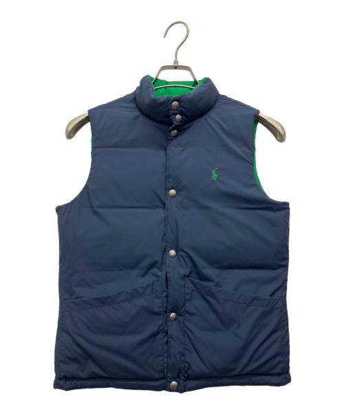 POLO RALPH LAUREN（ポロ・ラルフローレン）POLO RALPH LAUREN (ポロ・ラルフローレン) リバーシブルダウンベスト グリーン×ネイビー サイズ:Mの古着・服飾アイテム