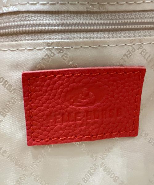 PELLE BORSA（ペレボルサ）PELLE BORSA (ペレボルサ) 2WAYドローストリングバッグ レッド×ベージュの古着・服飾アイテム