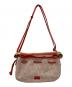 PELLE BORSA (ペレボルサ) 2WAYドローストリングバッグ レッド×ベージュ：7000円