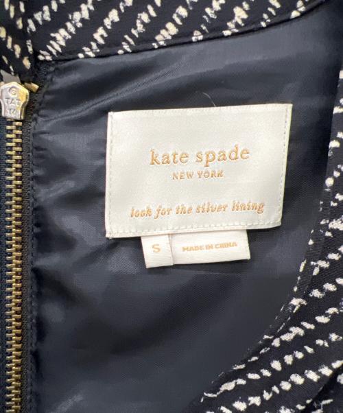 Kate Spade（ケイトスペード）Kate Spade (ケイトスペード) 長袖ワンピース ブラック×ホワイト サイズ:Sの古着・服飾アイテム