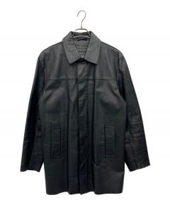 中古・古着通販】J.CREW (ジェイクルー) レザーカーコート ブラウン