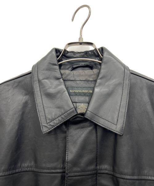 BANANA REPUBLIC（バナナリパブリック）BANANA REPUBLIC (バナナリパブリック) レザーカーコート ブラック サイズ:Sの古着・服飾アイテム