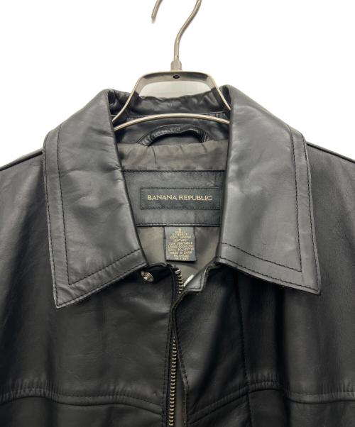 BANANA REPUBLIC（バナナリパブリック）BANANA REPUBLIC (バナナリパブリック) レザーカーコート ブラック サイズ:Sの古着・服飾アイテム