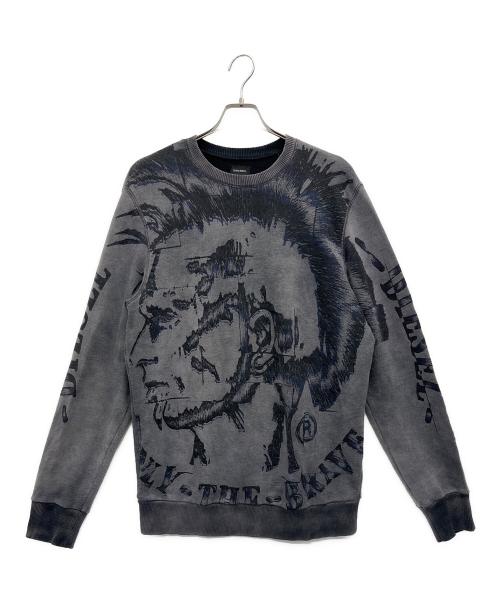 DIESEL（ディーゼル）DIESEL (ディーゼル) クルーネックスウェット グレー サイズ:Lの古着・服飾アイテム