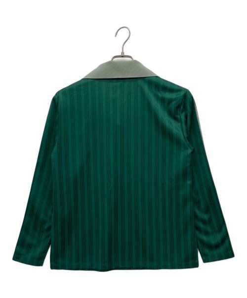 adidas Originals（アディダスオリジナル）adidas Originals (アディダスオリジナル) アディカラー フットボール ジャカード Vネック 長袖ポロシャツ グリーン サイズ:Lの古着・服飾アイテム