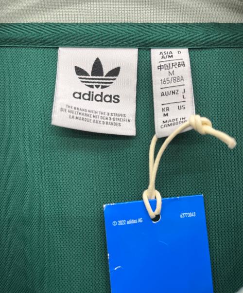 adidas Originals（アディダスオリジナル）adidas Originals (アディダスオリジナル) アディカラー フットボール ジャカード Vネック 長袖ポロシャツ グリーン サイズ:Lの古着・服飾アイテム